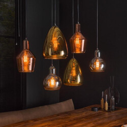 Hoyz Hoyz hanglamp 3+3 mix glass tricolore artic