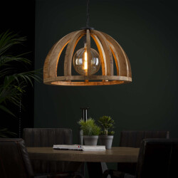 Hoyz Hoyz hanglamp gebogen houten spijlen Ø60 mango naturel