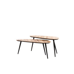 Light & Living salontafel s/2 84x39x34+84x39x39 cm viejo hout naturel+zwart