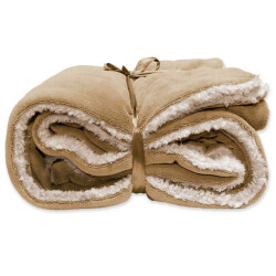 Unique Living lars coral fleece/suede plaid 150x200cm honey