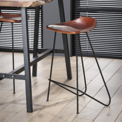 Hoyz Hoyz barstoel vintage - 100% geitenleer 4 stuks