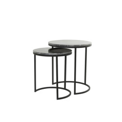 Light & Living bijzettafel alfio 49x49x53.5cm | steen - set van 2