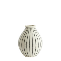 Light & Living vaas deco Ø23x29 cm diphu keramiek crème-zwart