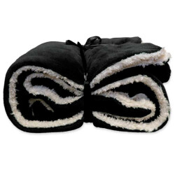 Unique Living | lars coral fleece/suede plaid 150x200cm black