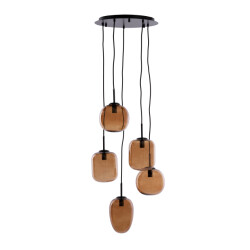 Light & Living hanglamp 5l Ø45x23 cm mezza glas