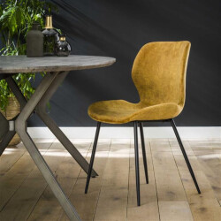 Hoyz Hoyz velvet stoel set van 4 kuip zitting goudkleurig 4 stuks