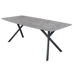 Hoyz Hoyz industriele eetkamertafel ovaal blad zwart gepoedercoat frame 160x90x76
