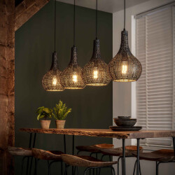 Hoyz Hoyz hanglamp 4 kegelvormige metalen hanglampen armor burned finish