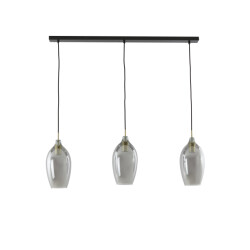 Light & Living hanglamp 3l 100x16,5x32 cm lukaro antiek brons+glas smoke