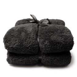 Unique Living | teddy plaid 150x200cm dark grey