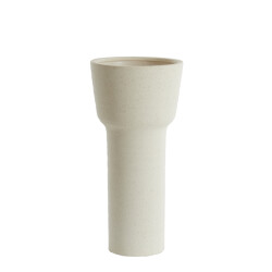 Light & Living vaas deco Ø22x46 cm alsacia keramiek mat crème