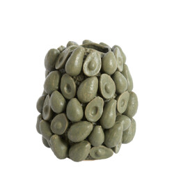 Light & Living vaas deco Ø33x37,5 cm avocado keramiek olijf