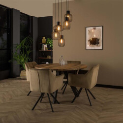 Hoyz Hoyz hanglamp 5l mix getrapt metal donkergrijs