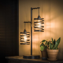 Hoyz Hoyz tafellamp industrieel vintage tafellamp van metaal en glas spiraal