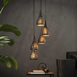 Hoyz Hoyz hanglamp 5xØ15 druppelvormige metalen hanglampen diverse hoogtes