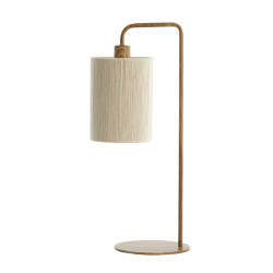 Light & Living tafellamp 26x20x59,5 cm donio hout print naturel+touw crème
