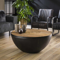 Hoyz Hoyz salontafel raft hardhout en metaal rond Ø90