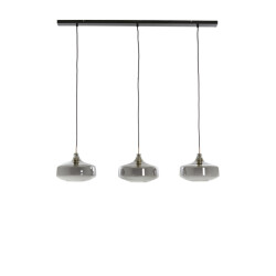 Light & Living hanglamp 3l 120x30x21 cm solna antiek brons+smoke glas
