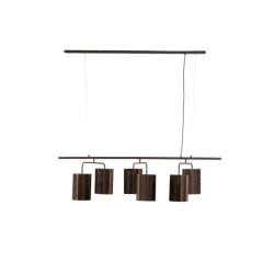 Light & Living hanglamp 6l 160x50x25 cm edisa velvet donker +mat zwart
