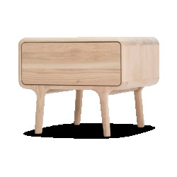 Gazzda Fawn nightstand houten nachtkastje whitewash 53 x 43 cm