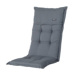 Madison tuinkussens hoge rug rib grey 123x50 -