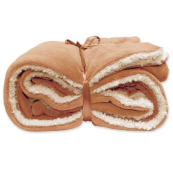 Unique Living | lars coral fleece/suede plaid 150x200cm sandstone