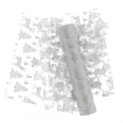 Unique Living decofabric glitter forest 28x300cm silver