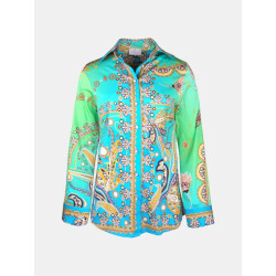 Mucho Gusto Blouse francis bay groen blauw paradise