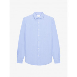 Van Harper Linen shirt light blue heren overhemd lange mouw