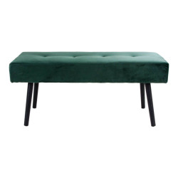House Nordic Skiby bench in dark green velvet with black legs hn1206