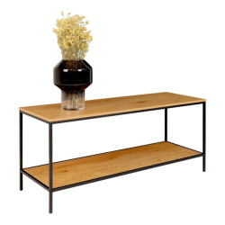 House Nordic Vita tv stand tv table with black frame and two oak look shelves 100x36x45 cm