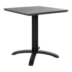 House Nordic Chicago café table café table with table top in gray nonwood and black legs, 70x70x72 cm