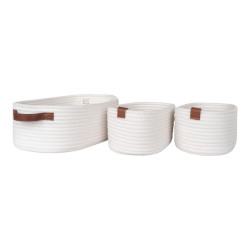 House Nordic Jarana baskets baskets in cotton, white, set of 3
