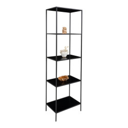 House Nordic Vita shelf shelf with black frame and 5 black shelves 51x36x170 cm