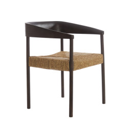 Light & Living stoel 60,5x57x76,5 cm delmar hout donker +zeegras