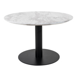House Nordic Bolzano coffee table coffee table with top in marble look and black base Ã¸70x45cm