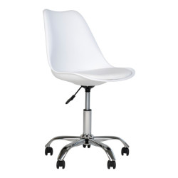 House Nordic Stavanger office chair office chair in white with chrome legs