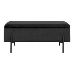 House Nordic Watford bench bench in black velvet with storage hn1207
