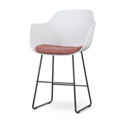 Nolon Nino-liz barkruk met terracotta rood zitkussen zwart onderstel 65 cm