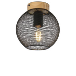 Globo Moderne plafondlamp met bolvormig roosterscherm ø 20 cm hout / metaal voor elk interieur