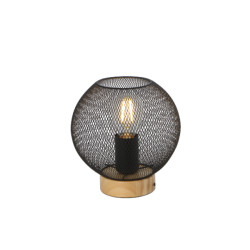 Globo Tafellamp met bolvormig metalen rooster | | industrieel | ø 20 cm | bediening: schakelaar