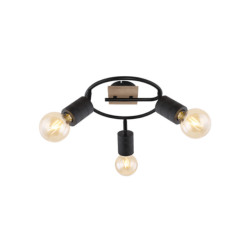 Globo Plafondlamp 3-lichts met metalen spotjes | bruin| e27 | binnen | industrieel | plafondspots