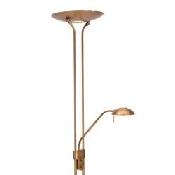 Mexlite Led vloerlamp met leesarm biron brons