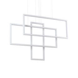 Ideal Lux frame hanglamp aluminium led wit