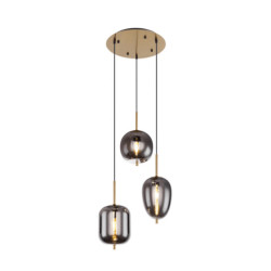 Globo Hanglamp gang met glazen bollen | 3-lichts | e14 | | vide | hal | glas | woonkamer | eetkamer