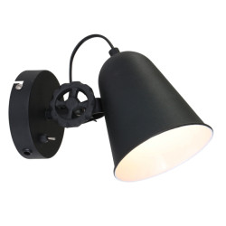 Anne Lighting Retro wandlamp - metaal retro e27 l: 250cm voor binnen woonkamer eetkamer zwart