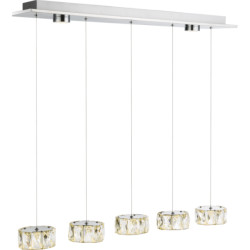 Globo Moderne hanglamp amur l:82cm led metaal chrome