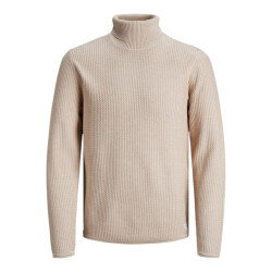 Jack & Jones Jprblucarlos knit roll neck beige
