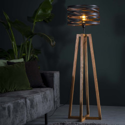 Hoyz Vloerlamp twist houten kruisframe 41x41x135 -