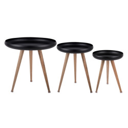 Leitmotiv bijzettafel set tripod w. mango wood legs -